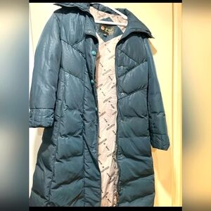 Women's teal puffer coat